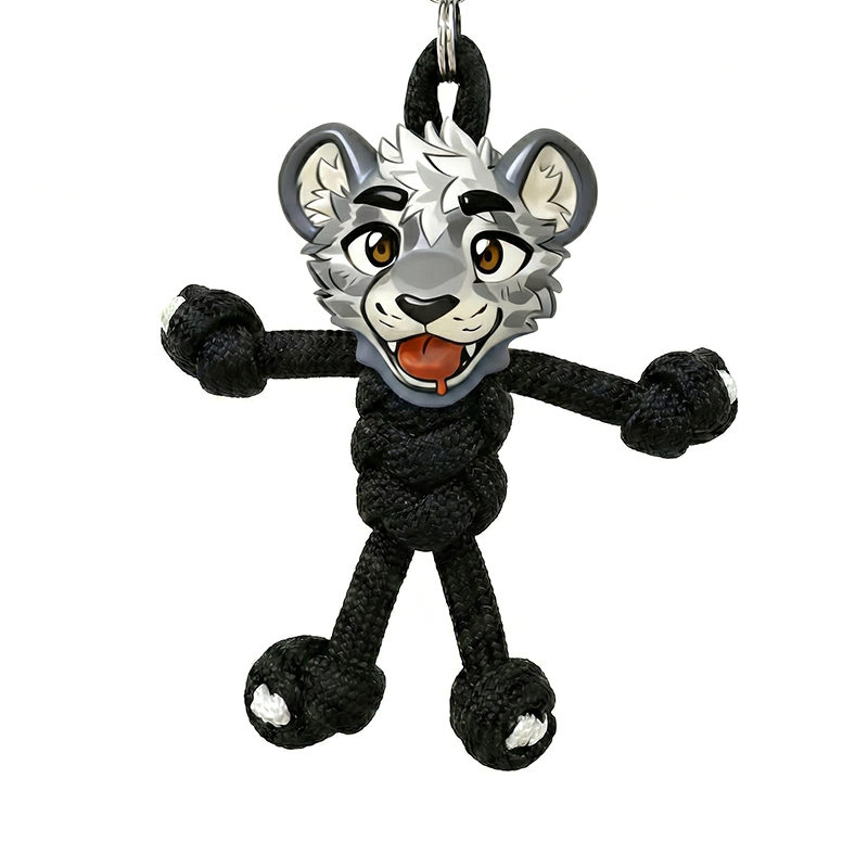 MODAKAWA X atka Schlüsselanhänger mit lächelndem Tiger – Geburtstagsgeschenk - Black - image 1