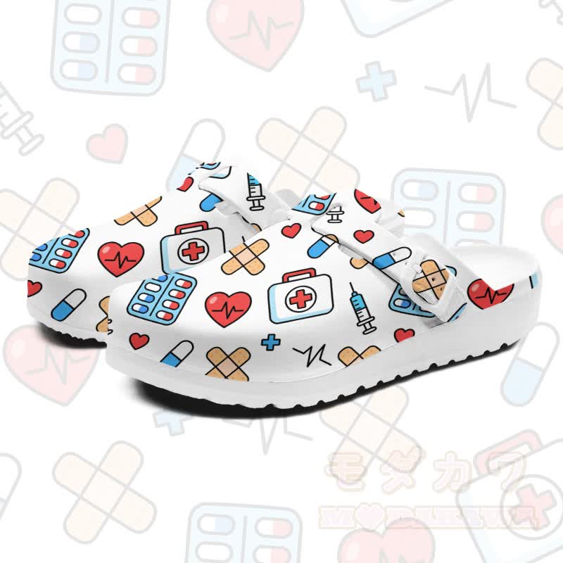 Krankenschwester Medizinische Grafik Modakawa Cartoon Freizeitschuhe - Weiß - 45 - image 1