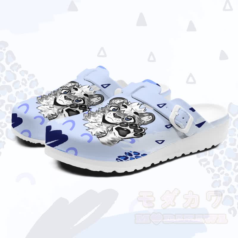 MODAKAWA X atka Tiger Paw Graphic Cartoon Casual Slippers - Blau - 45 - image 1