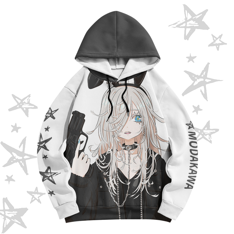 MODAKAWA X bonne_syu Anime Girl Graphic Pullover Hoodie - image 1