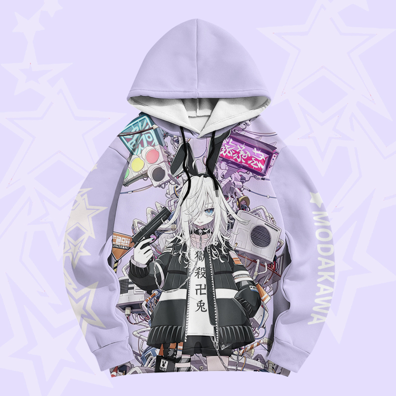MODAKAWA X bonne_syu Anime Bunny Girl Grafik-Pullover-Hoodie - image 1