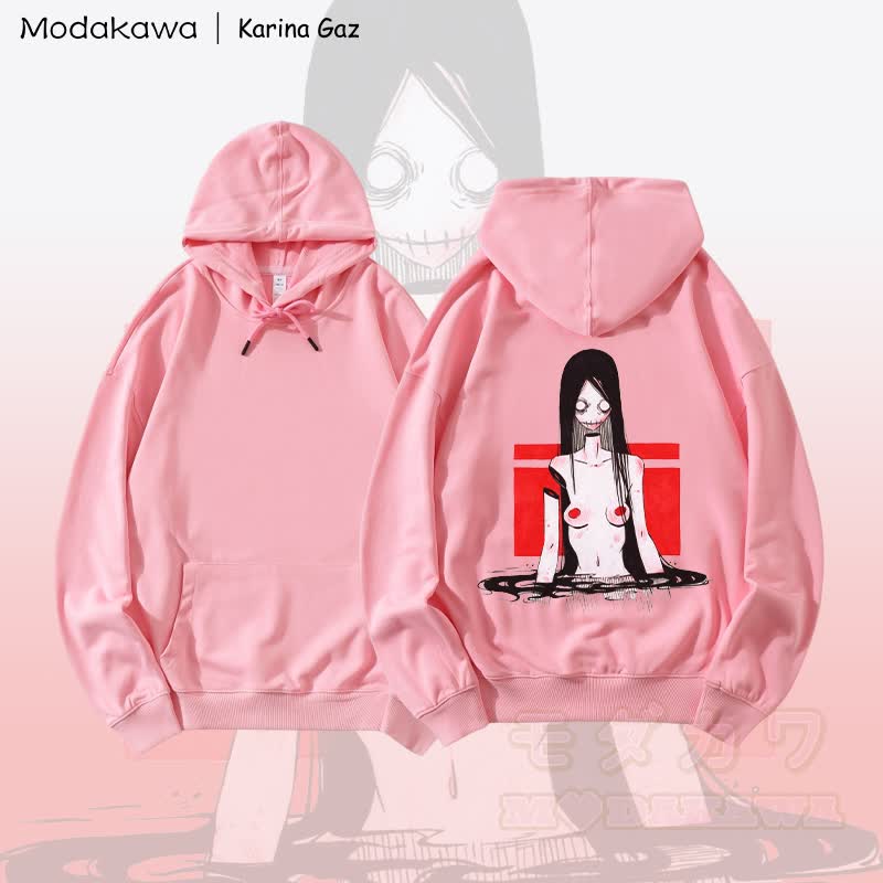 MODAKAWA X Karina Gaz Girl Graphic Loose Cotton-Blend Hoodie - Rosa - 5XL - image 1