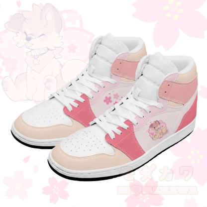 MODAKAWA X popipeko Sakura Puppy Graphic High Top Canvas Schuhe - Rosa - 48 - image 1