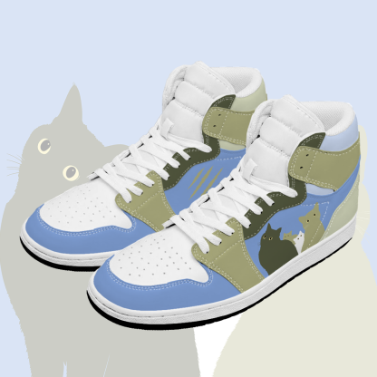Modakawa High Top Canvas Schuhe mit Katzenmotiv - Blue & Green - 48 - image 1