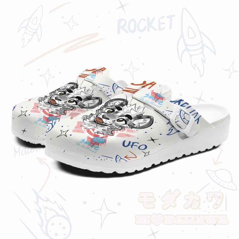 MODAKAWA X atka Tiger Graphic Cartoon Casual Slippers - Weiß - 45 - image 1