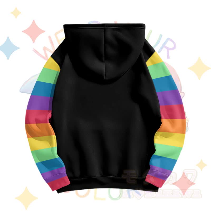 Zeig deine Farben! Modakawa Pullover-Hoodie mit Regenbogenhai- und Oktopus-Motiv - image 4