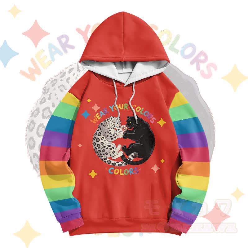 Zeig deine Farben! Modakawa Pullover-Hoodie mit Regenbogen-Geparden-Modikation - image 1