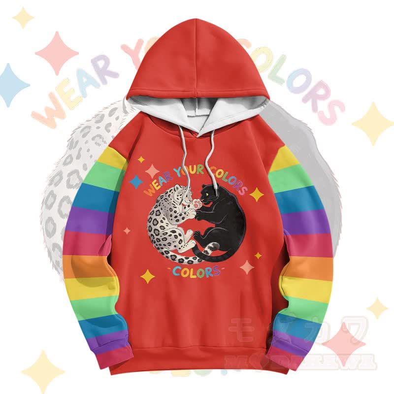 Zeig deine Farben! Modakawa Pullover-Hoodie mit Regenbogen-Geparden-Modikation - image 1