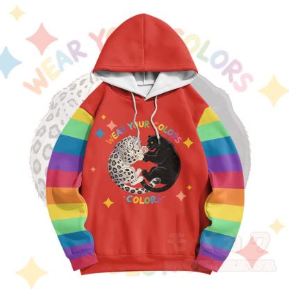 Zeig deine Farben! Modakawa Pullover-Hoodie mit Regenbogen-Geparden-Modikation - image 1