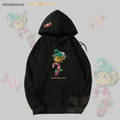 MODAKAWA X INVERTOUCH_ART Fleecegefütterter Hoodie mit Bienenmotiv - Schwarz - 5XL - image 3