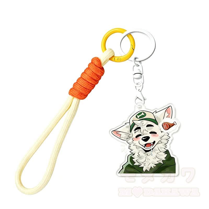 MODAKAWA X atka Fuchs will Fleisch Schlüsselanhänger Geburtstagsgeschenk - Orange, Gelb und Grün - image 1