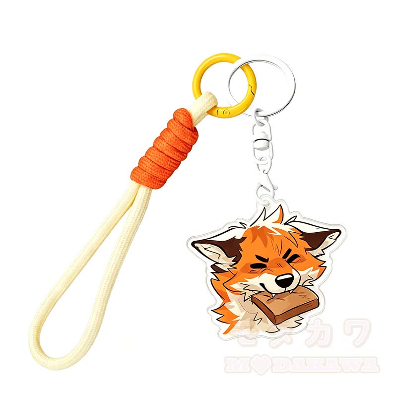 MODAKAWA X atka Fuchs-Schlüsselanhänger mit Beißmotiv – Geburtstagsgeschenk - Orange & Gelb - image 2