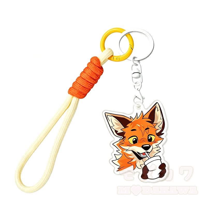 MODAKAWA X atka Trinkfuchs Schlüsselanhänger Geburtstagsgeschenk - Orange & Gelb - image 1