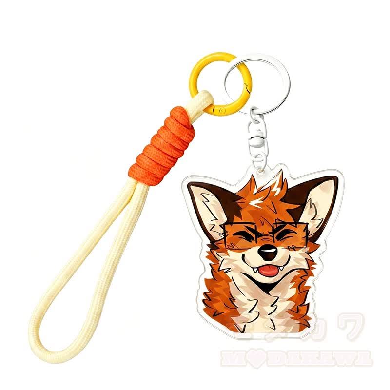 MODAKAWA X atka Brille Fuchs Schlüsselanhänger Geburtstagsgeschenk - Orange & Gelb - image 1