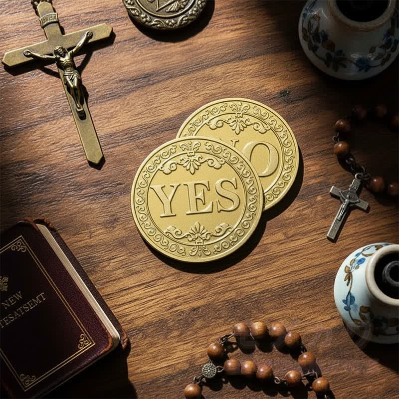 JA NEIN Entscheidungsmünze Glücks-Wahrsage-Herausforderung Geschenk - image 1