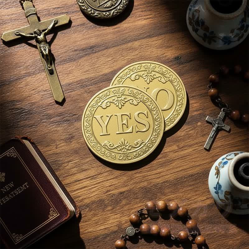 JA NEIN Entscheidungsmünze Glücks-Wahrsage-Herausforderung Geschenk - image 1