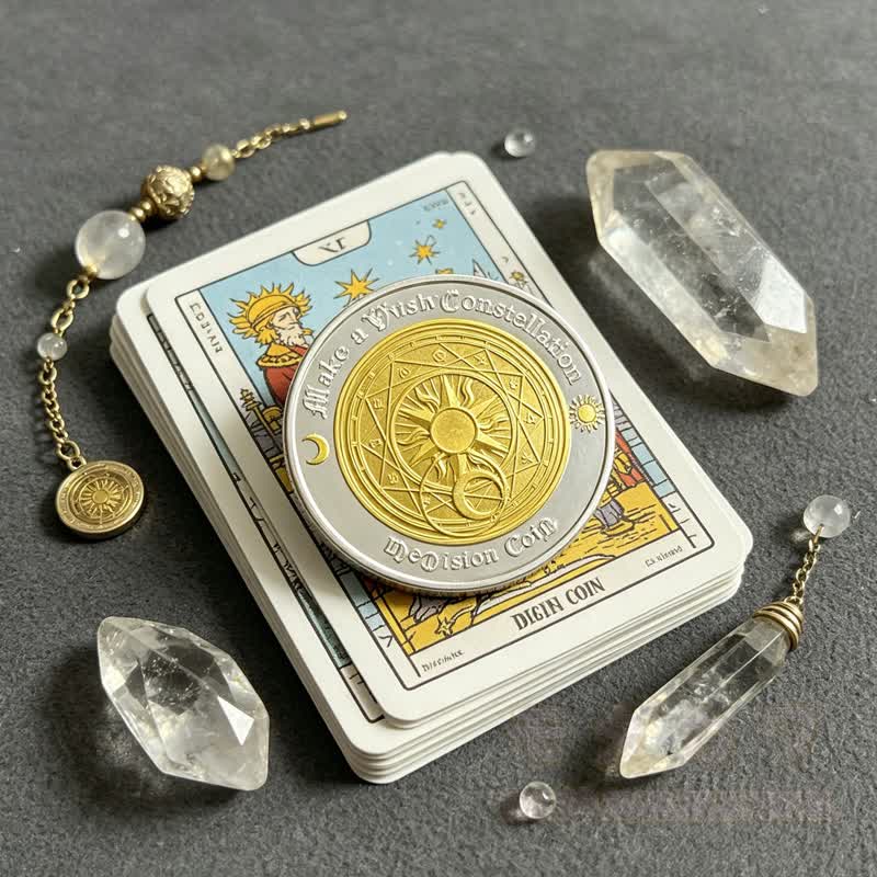 Tarot-Sternzeichen-Münze Gold Silber Wahrsagerei Astrologie Geschenk - Gold & Silber - 4 cm - image 2