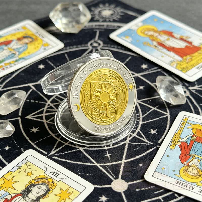Tarot-Sternzeichen-Münze Gold Silber Wahrsagerei Astrologie Geschenk - image 1