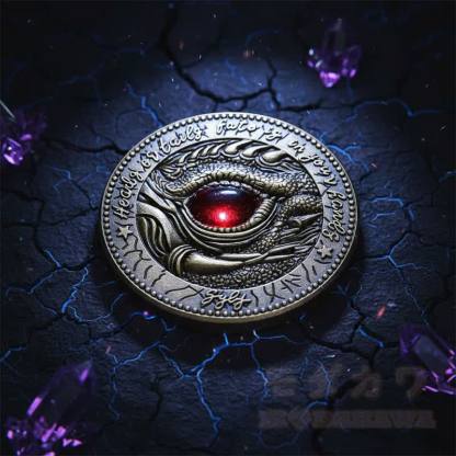 Fantasy-Drachenaugen-Münze, mystisches Runen-Amulett, Sammlergeschenk - image 1