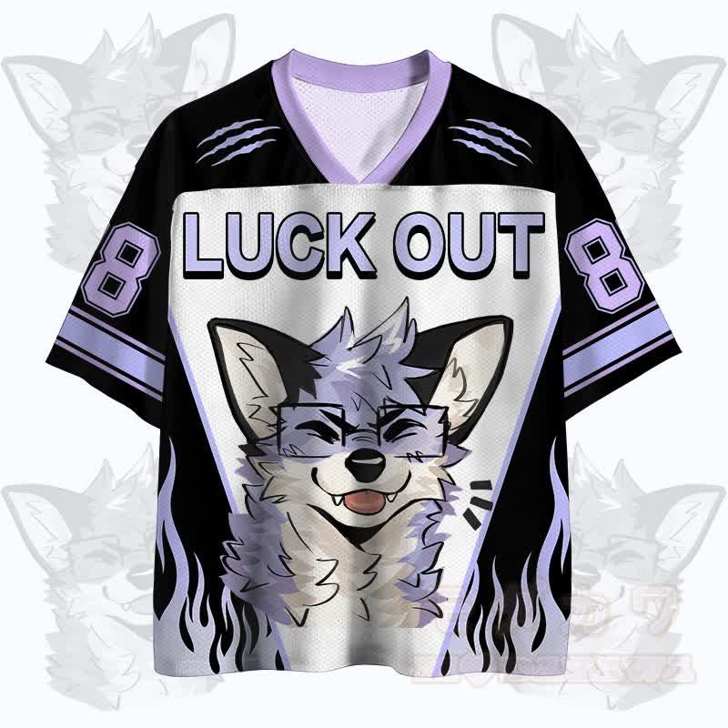 MODAKAWA X atka LUCK OUT Brille Fuchs Nummer Grafik Vintage Mesh Jersey T-Shirt - image 2