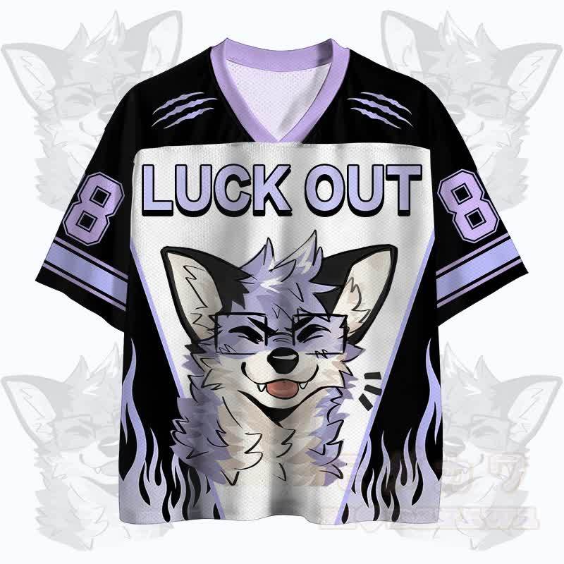 MODAKAWA X atka LUCK OUT Brille Fuchs Nummer Grafik Vintage Mesh Jersey T-Shirt - image 2