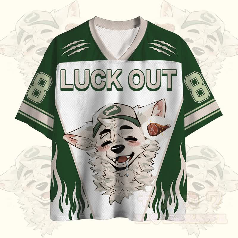 MODAKAWA X atka LUCK OUT Fox Wants Meat Number Graphic Vintage Mesh Jersey T-Shirt - image 2