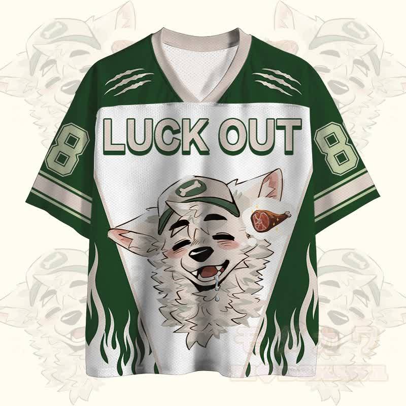 MODAKAWA X atka LUCK OUT Fox Wants Meat Number Graphic Vintage Mesh Jersey T-Shirt - image 2