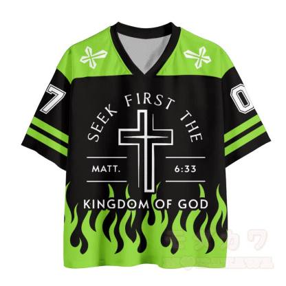 KINGDOM OF GOD Kreuzzahlen-Grafik Vintage Mesh Jersey T-Shirt - image 2