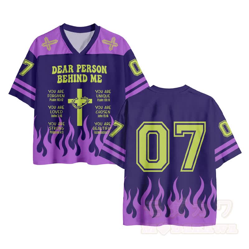 LIEBE PERSON HINTER MIR Kreuzfeuernummer Grafik Vintage Mesh Jersey T-Shirt - Lila - 4XL - image 1