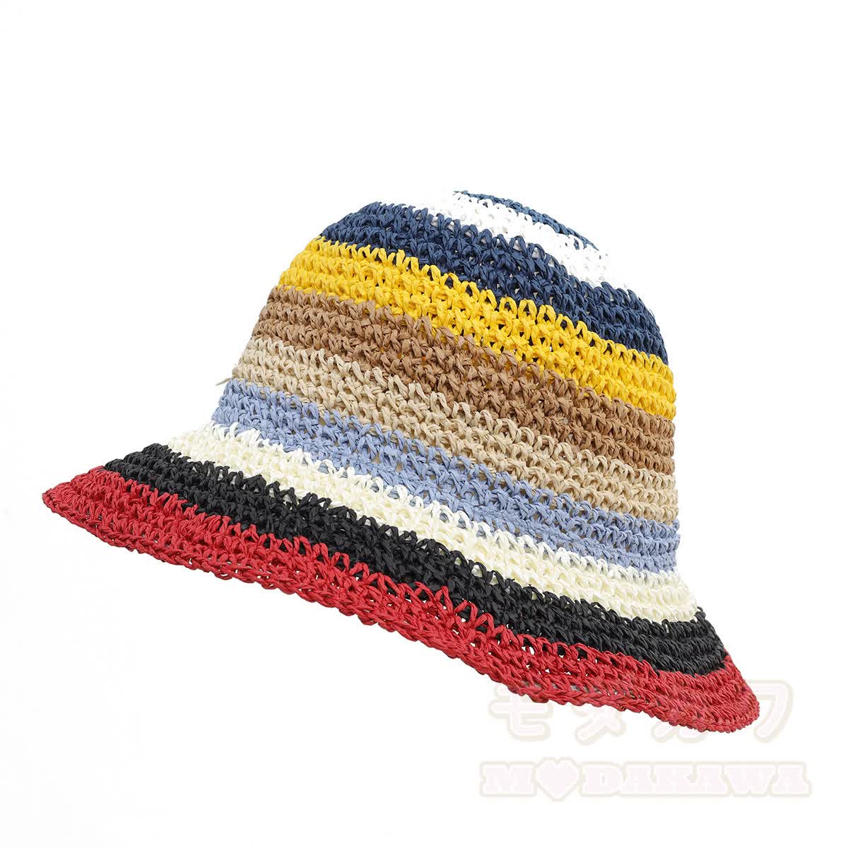 Strohhut, gewebt, Strandurlaub, Regenbogen-Sonnenhut - Mehrfarbig A - One Size - image 2