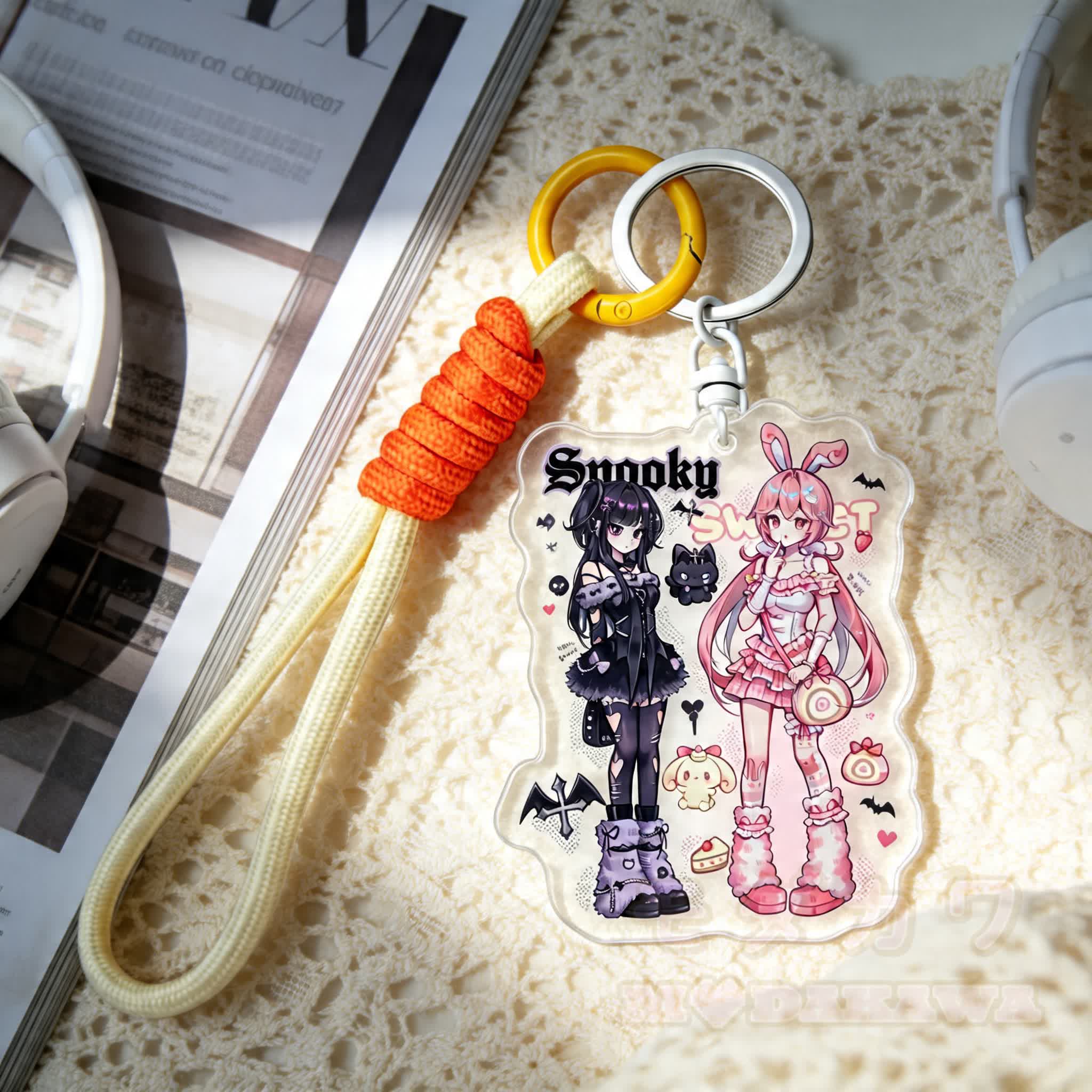MODAKAWA X emiroll Gruselig-süßer Anime-Mädchen-Schlüsselanhänger Geburtstagsgeschenk - Mehrfarbig - image 1
