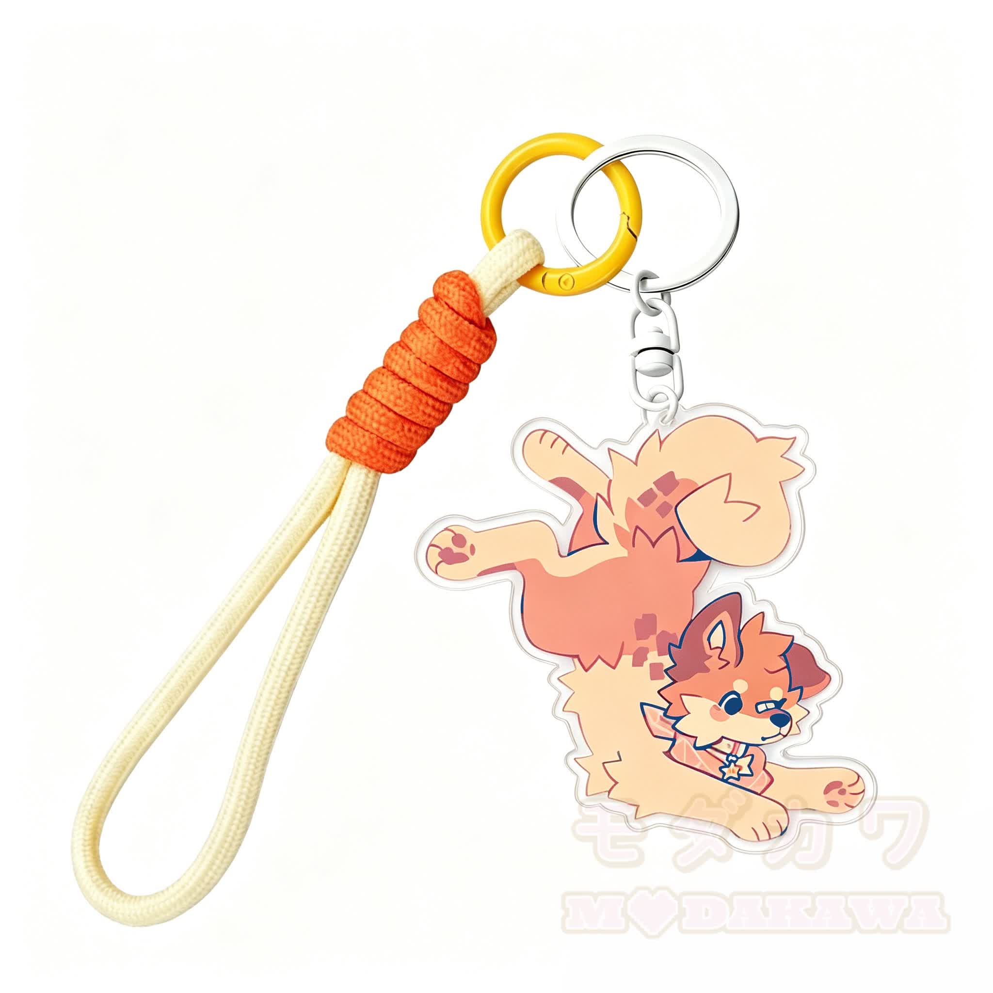 MODAKAWA X popipeko Niedlicher Welpen-Schlüsselanhänger Geburtstagsgeschenk - Orange & Gelb - image 2