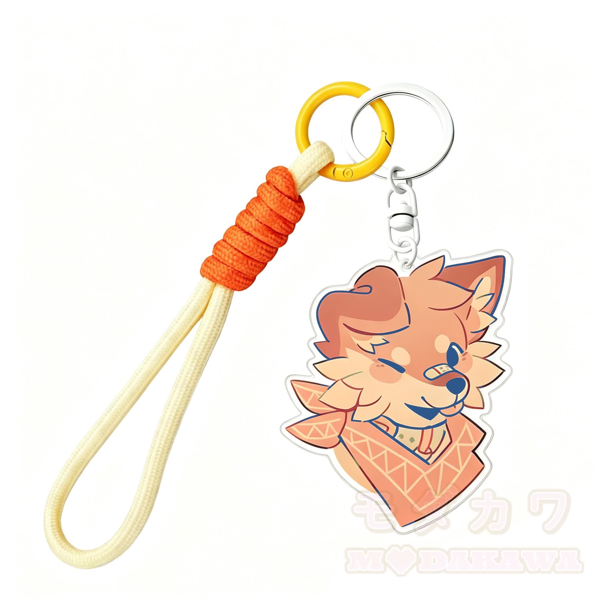 MODAKAWA X popipeko Wink Welpen-Schlüsselanhänger Geburtstagsgeschenk - Orange & Gelb - image 1