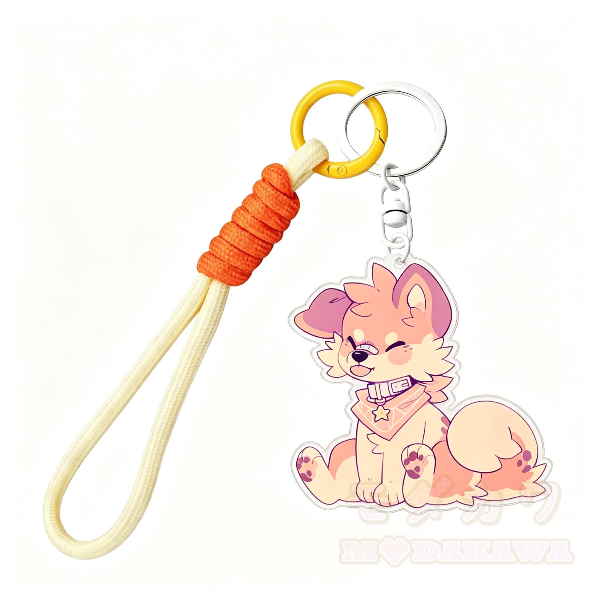 MODAKAWA X popipeko „Out Of Tongue“-Welpen-Schlüsselanhänger – Geburtstagsgeschenk - Orange & Gelb - image 2