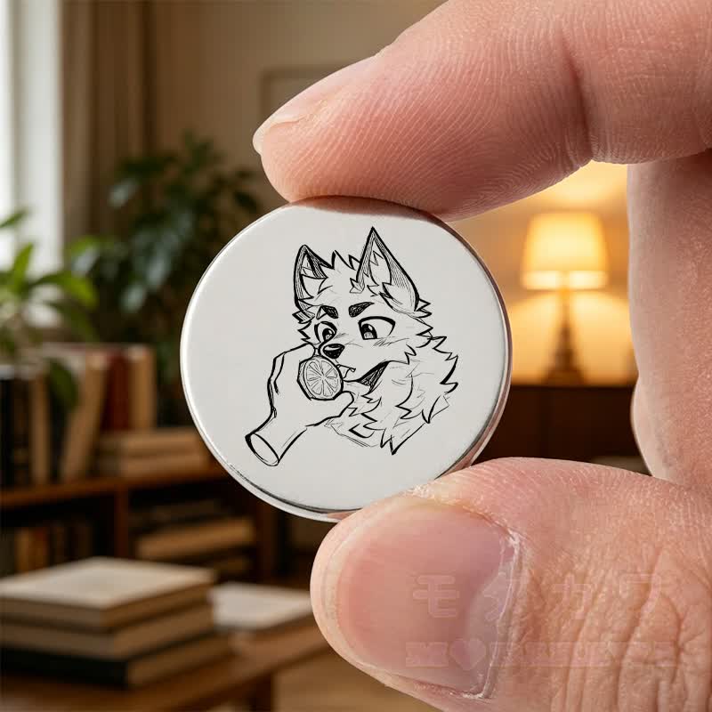 MODAKAWA X atka Lemon Fox Schlüsselanhänger Pocket Hug Geburtstagsgeschenk - Silber A - image 1