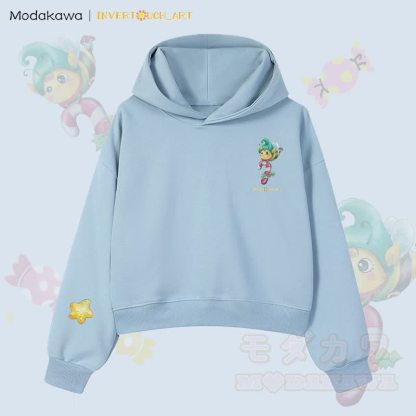 MODAKAWA X INVERTOUCH_ART Niedlicher Weihnachtsbienen-Hoodie Modakawa Cropped Cotton Hoodie - Blau C - 3XL - image 3