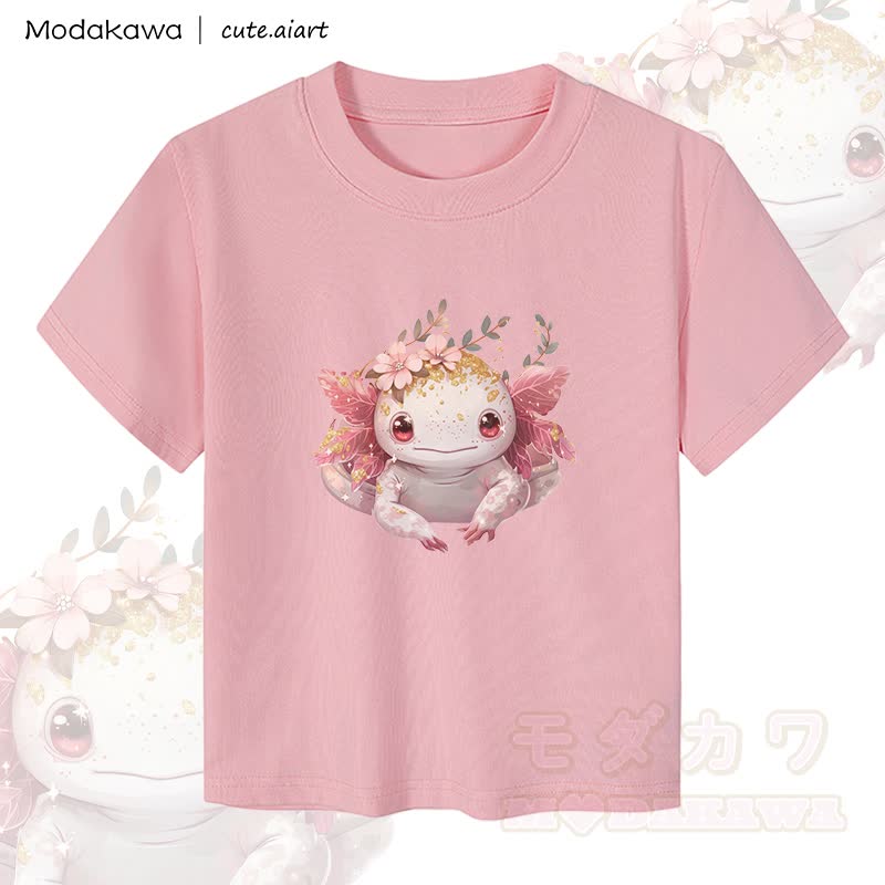 MODAKAWA X cute.aiart Pink Lizard Graphic Damen Crop-Top aus 92 % gekämmter Baumwolle - Rosa - XL - image 1