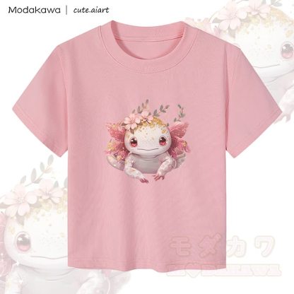 MODAKAWA X cute.aiart Pink Lizard Graphic Damen Crop-Top aus 92 % gekämmter Baumwolle - Rosa - XL - image 1