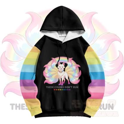 DIESE FARBEN VERLAUFEN NICHT. Modakawa Pullover-Hoodie mit Neunschwänzigem Fuchs-Motiv. - image 2