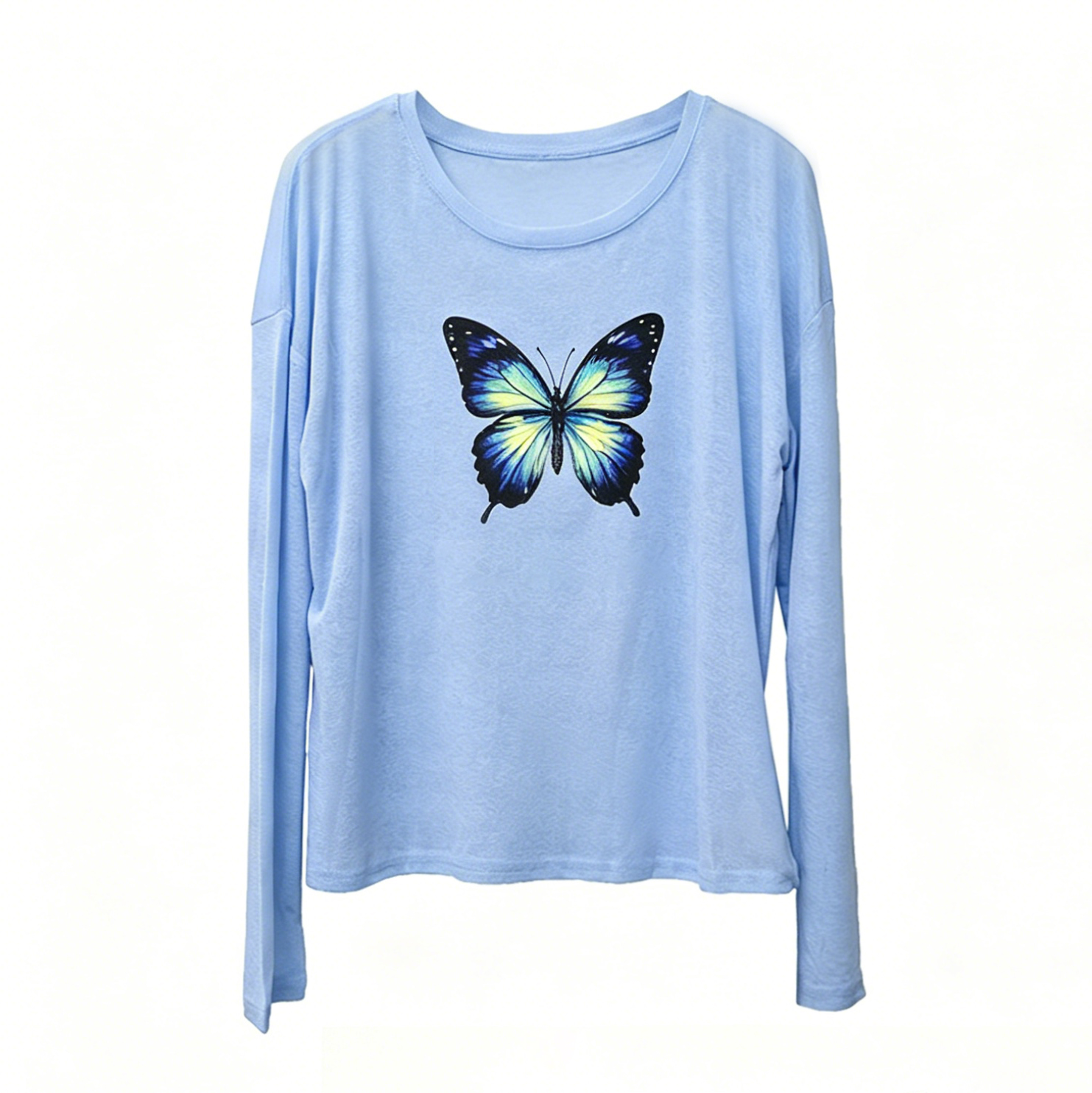 Modakawa Langarmshirt mit Schmetterlingsmotiv und plissiertem Minirock/Shorts-Set (Set) - image 2