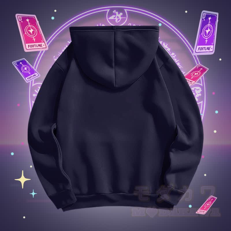Modakawa Pullover-Hoodie mit mystischem Tarot-Katzen-Kristallkugel-Modifikator - image 2