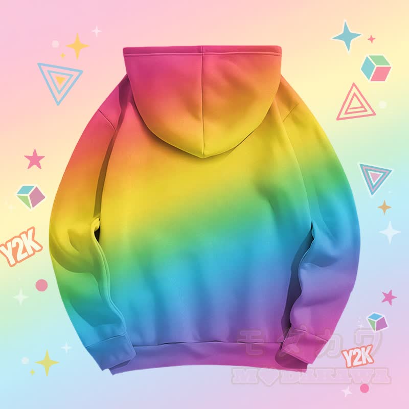 Modakawa Pullover-Hoodie mit Regenbogenkatzen-Motiv - image 2