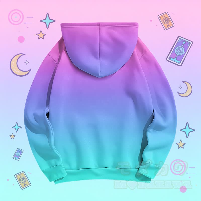Modakawa Pullover Hoodie mit Hexenkatzen-Kristallkugel-Grafik - image 2