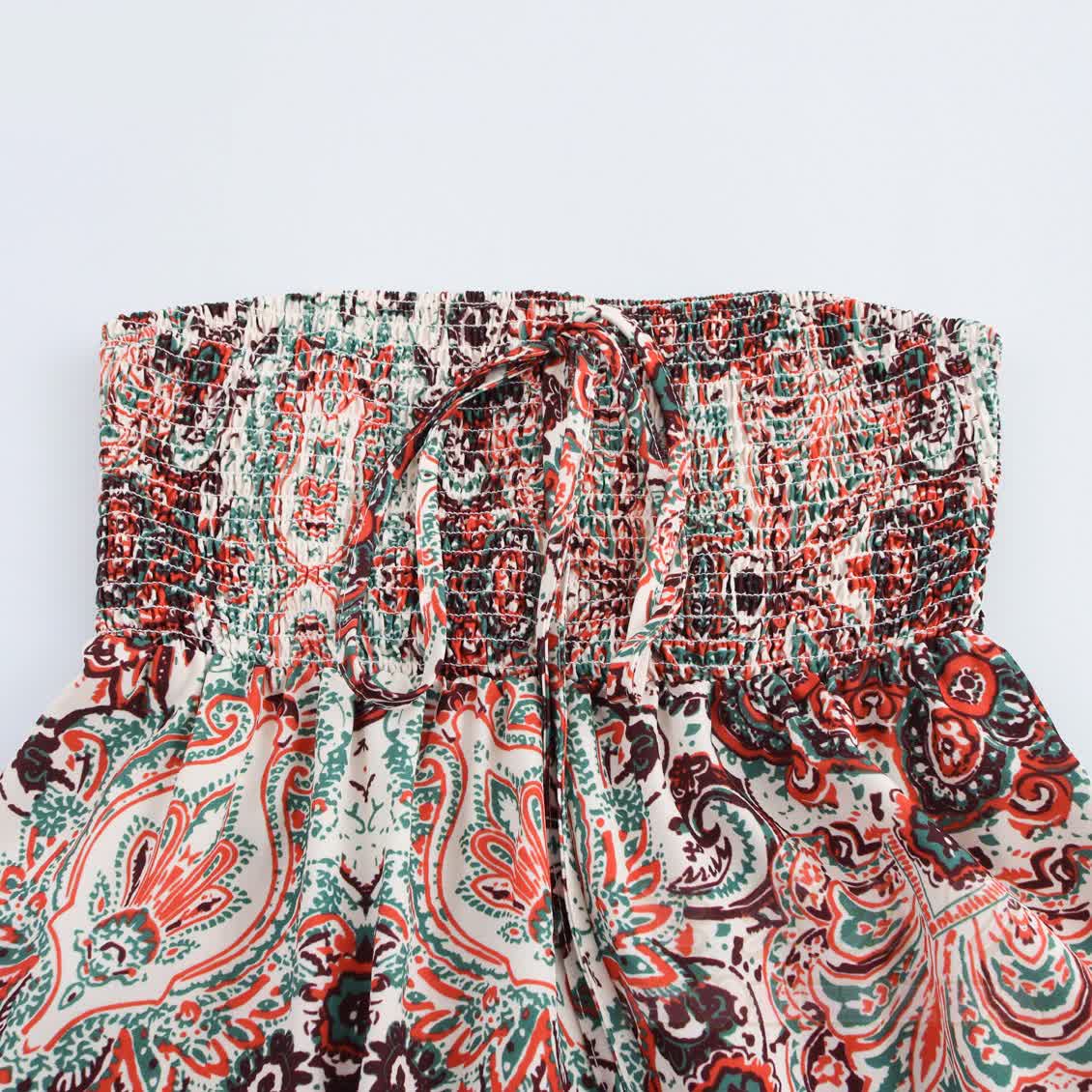 2-in-1 Boho-Maxikleid mit Paisley-Muster, trägerlos - image 5