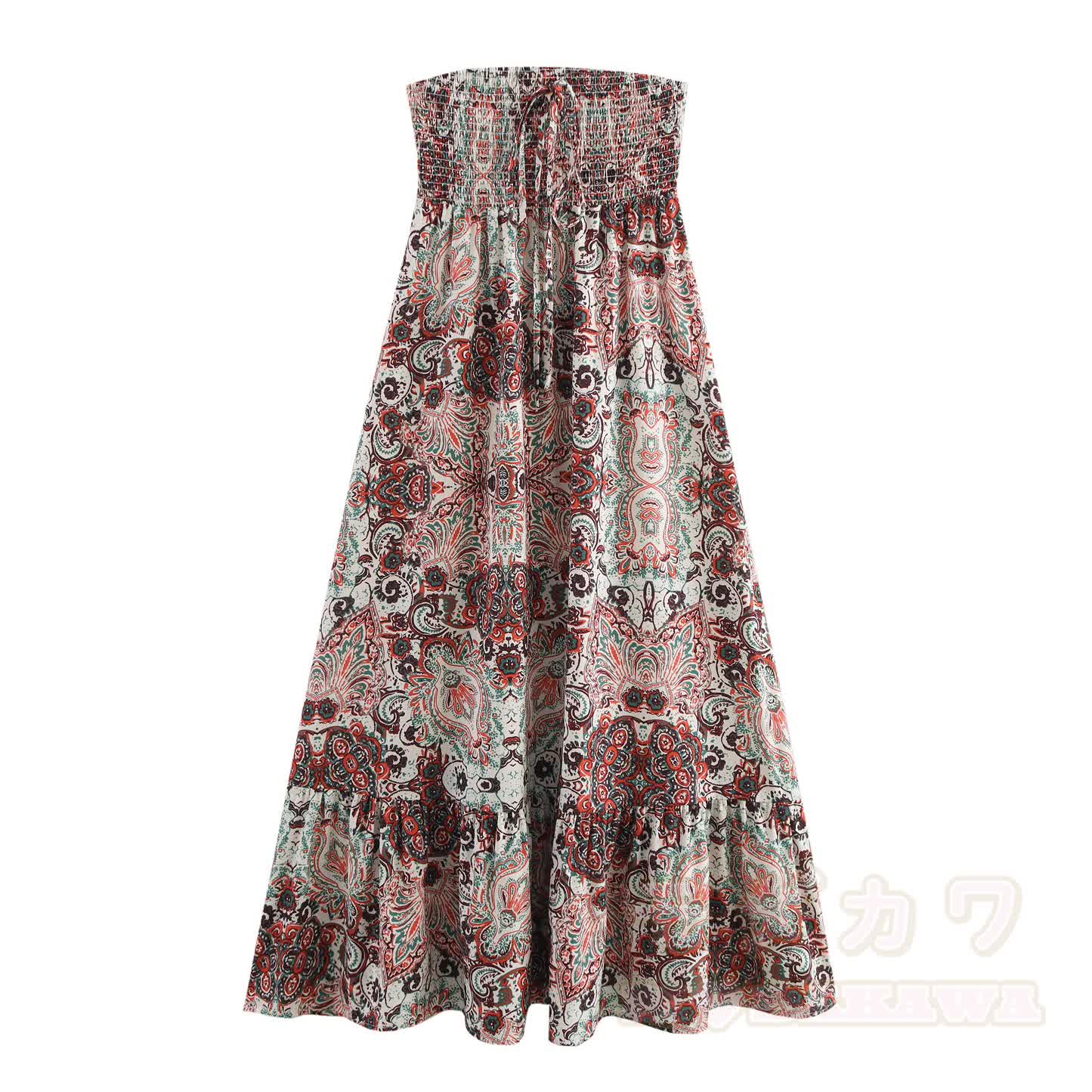 2-in-1 Boho-Maxikleid mit Paisley-Muster, trägerlos - image 4