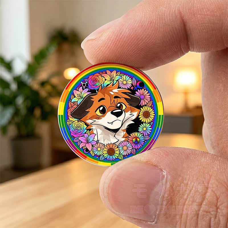 MODAKAWA X atka Regenbogen-Fuchs-Schlüsselanhänger, Taschenumarmung, Geburtstagsgeschenk - Mehrfarbig A - image 2