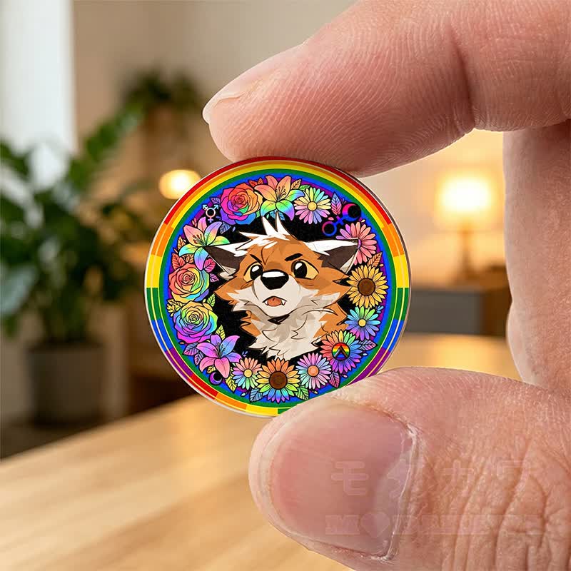 MODAKAWA X atka Regenbogen-Fuchs-Schlüsselanhänger, süßes Geburtstagsgeschenk - image 1
