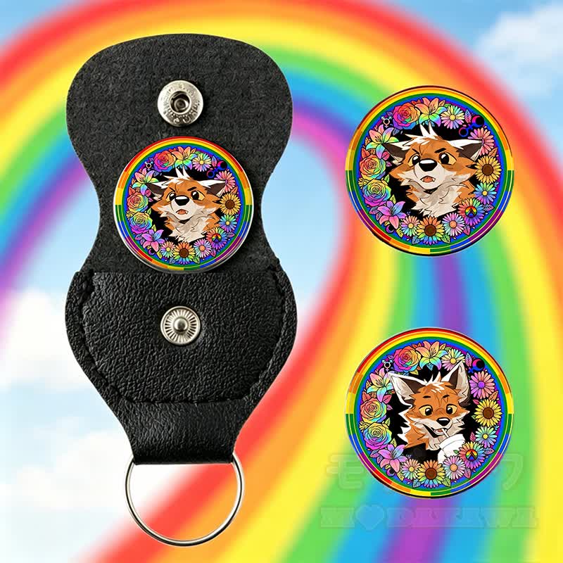 MODAKAWA X atka Regenbogen-Fuchs-Schlüsselanhänger, süßes Geburtstagsgeschenk - Mehrfarbig - image 2