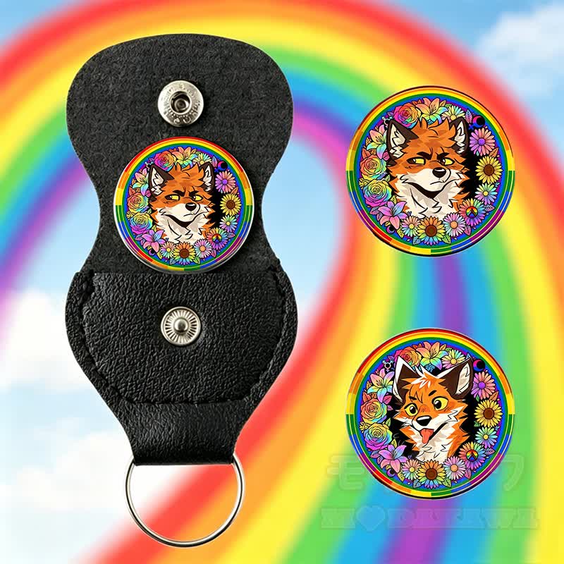 MODAKAWA X atka Regenbogenfuchs Schlüsselanhänger Taschenumarmung Geburtstagsgeschenk - Mehrfarbig - image 1