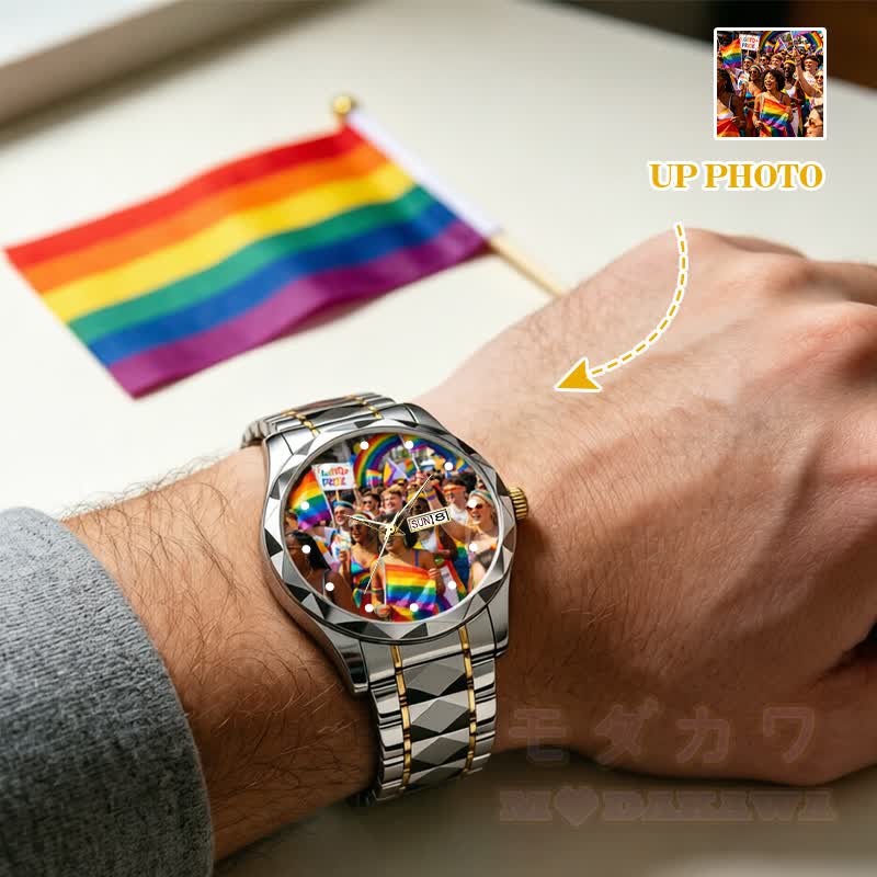 Herrenuhr mit dualem chinesischem und englischem Kalender, Leuchtzeigern, diamantförmigem Spiegel - image 5